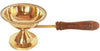 Brass Camphor holder with wooden handle